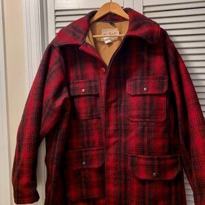 XL Vintage Woolrich Mackinaw, Made in USA, red plaid